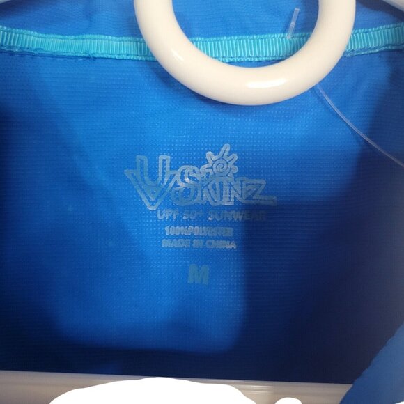 UV Skins SPF 50+ Sunwear Button-Up Shirt M Blue Lightweight & Roll-Up Sleeves - Picture 6 of 12